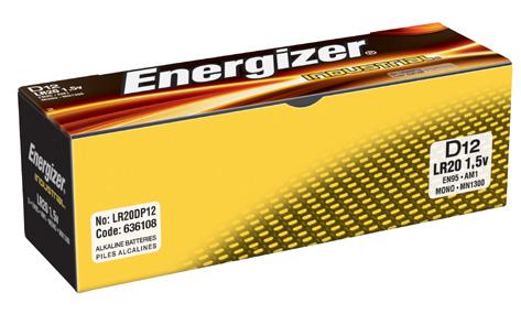 EL Batterier och batteriladdare 53 Batterier och tillbehör Batterier och batteriladdare Batterier INDUSTRIAL 10/12-pack, Energizer Energizer Industrial är ett alkaliskt