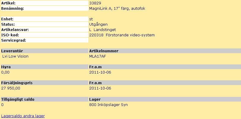 35 5.4 Beställning av rekonditionerad CCTV från Staffanstorp med leverans till patienten.