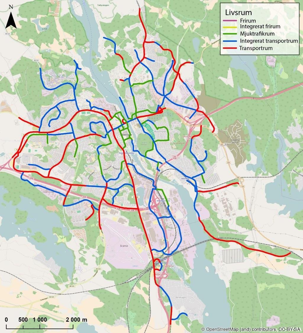 21 2) Livsrum Bedömt livsrum för gatorna i