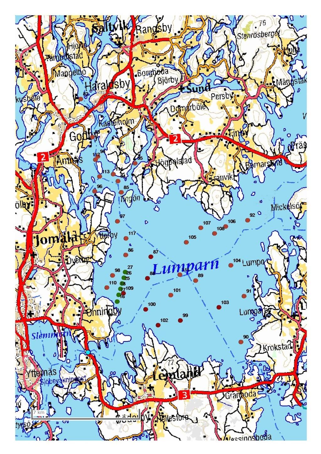Tre stationer i nordost utgick från programmet år 2013 Fisket är riktat mot gös Fisket görs på Godby fiskesamfällighets, Lumparby fiskelags, Norrby