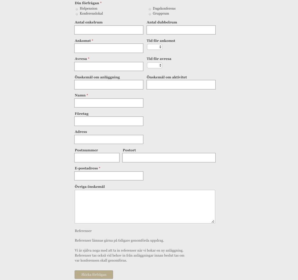 Skärmbild på formuläret
