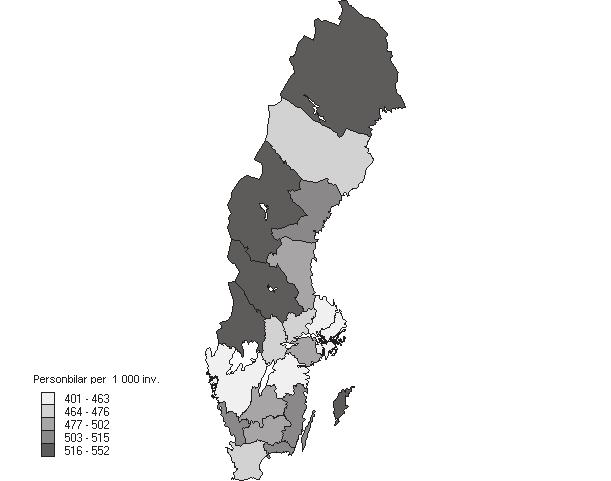 Huvudresultat Antalet personbilar i trafik ökade med 48 789 eller 1 procent under 2006 och uppgick till 4 202 463 vid årsskiftet 2006/2007.