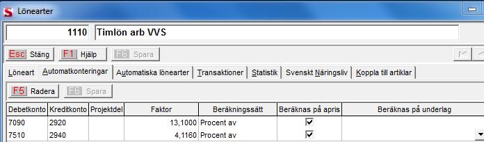 Denna automatkontering hämtar sociala avgifter från ditt skuldkonto som påfördes vid varje ordinarie lönekörning med