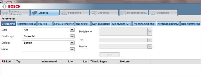 Genom att klicka på den vänstra pilen kommer ett nytt protokoll att startas för den fordonstypen. Mer information om denna funktion hittar du om du klickar på knappen Hjälp. ESI[tronic] 2.