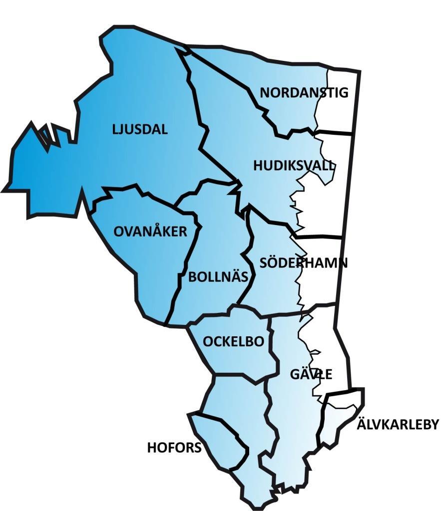 INKÖP GÄVLEBORG är verksamma i 9 kommuner i Gävleborgs län samt Älvkarleby kommun.