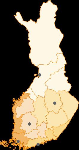 I framtiden kommer landskapet bli kvar med uppgifter som är förknippade med anordnandet av servicen Arbetsfördelningen inom socialoch hälsovårdsservicen på riksnivå 18 Landskap 5 Samarbetsområden 5