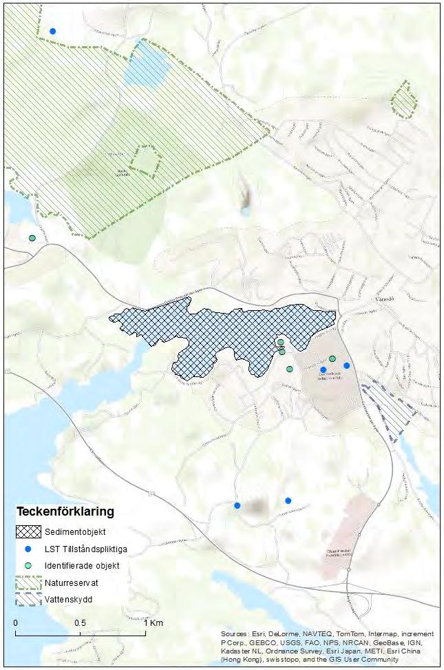 Figur 61 Redovisning över Farstaviken, V Kattholmen och närliggande objekt.