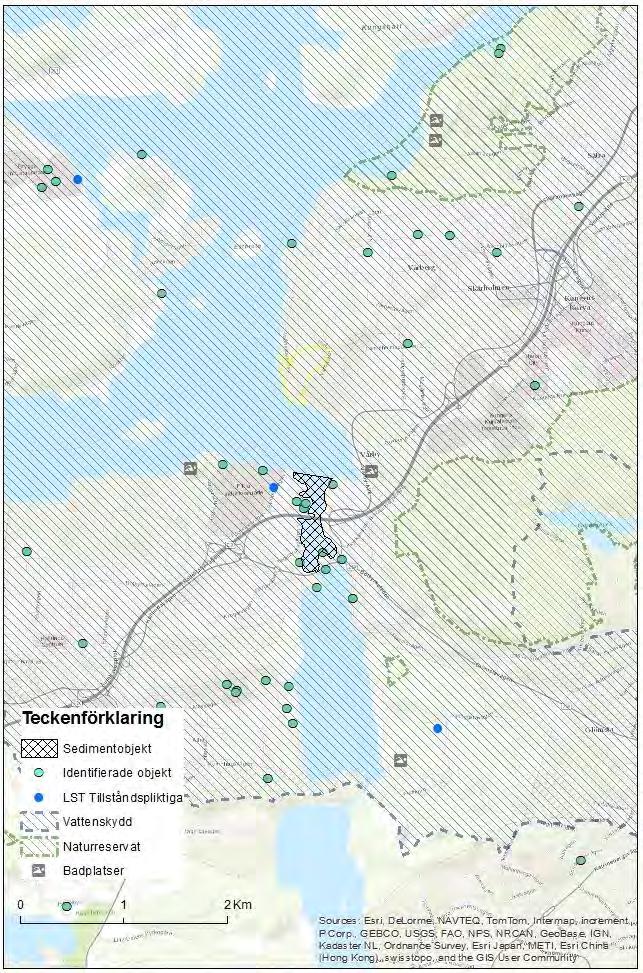 Figur 5 Redovisning över Vårbybron och närliggande objekt.