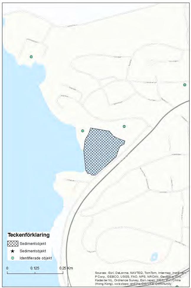 Figur 12 Redovisning över Islingeviken och närliggande objekt.