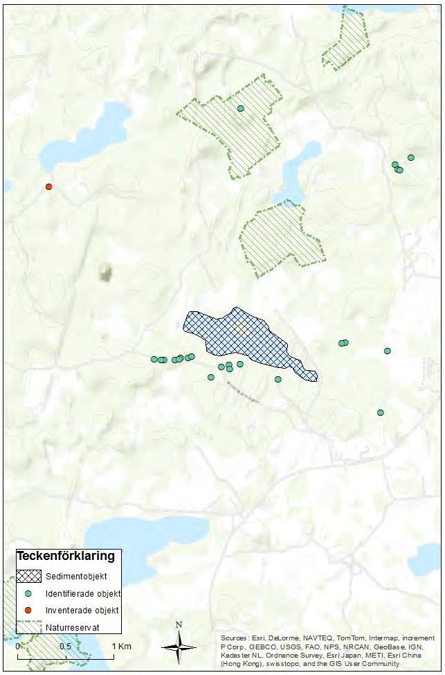 Figur 22 Redovisning över Norrsjön och närliggande objekt.