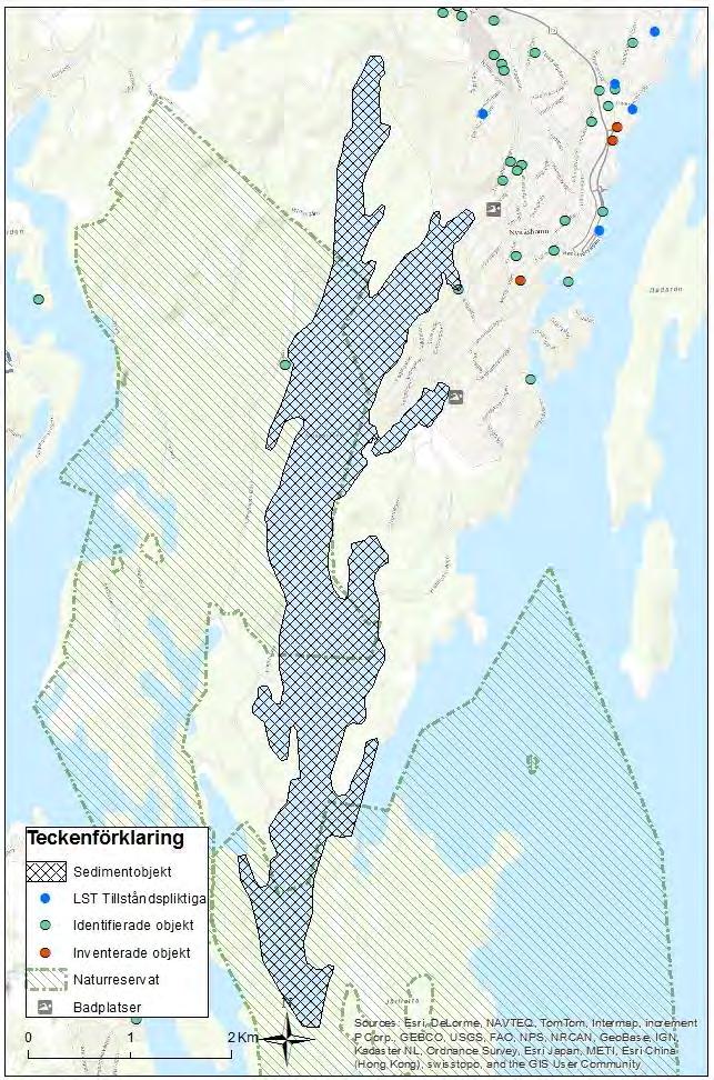 Figur 24 Redovisning över Nynäsviken och närliggande objekt.