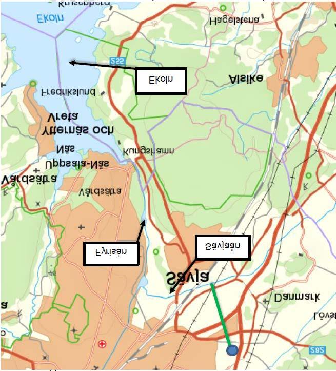 Behovsbedömning, detaljplan för del av kvarteret Söderhällby, dnr: 2015 000985 befintliga regionbussdepån. Direkt öster om planområdet finns en större åkerholme med blandskog.