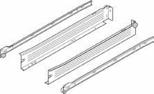 Blum rullskena 230M Standard Rullskena för montering i underkant på låda. Standardutdrag med utdragsspärr. Rullar av syntetmaterial. Bärförmåga dyn. 25 kg. BLUMATIC-självstängning.