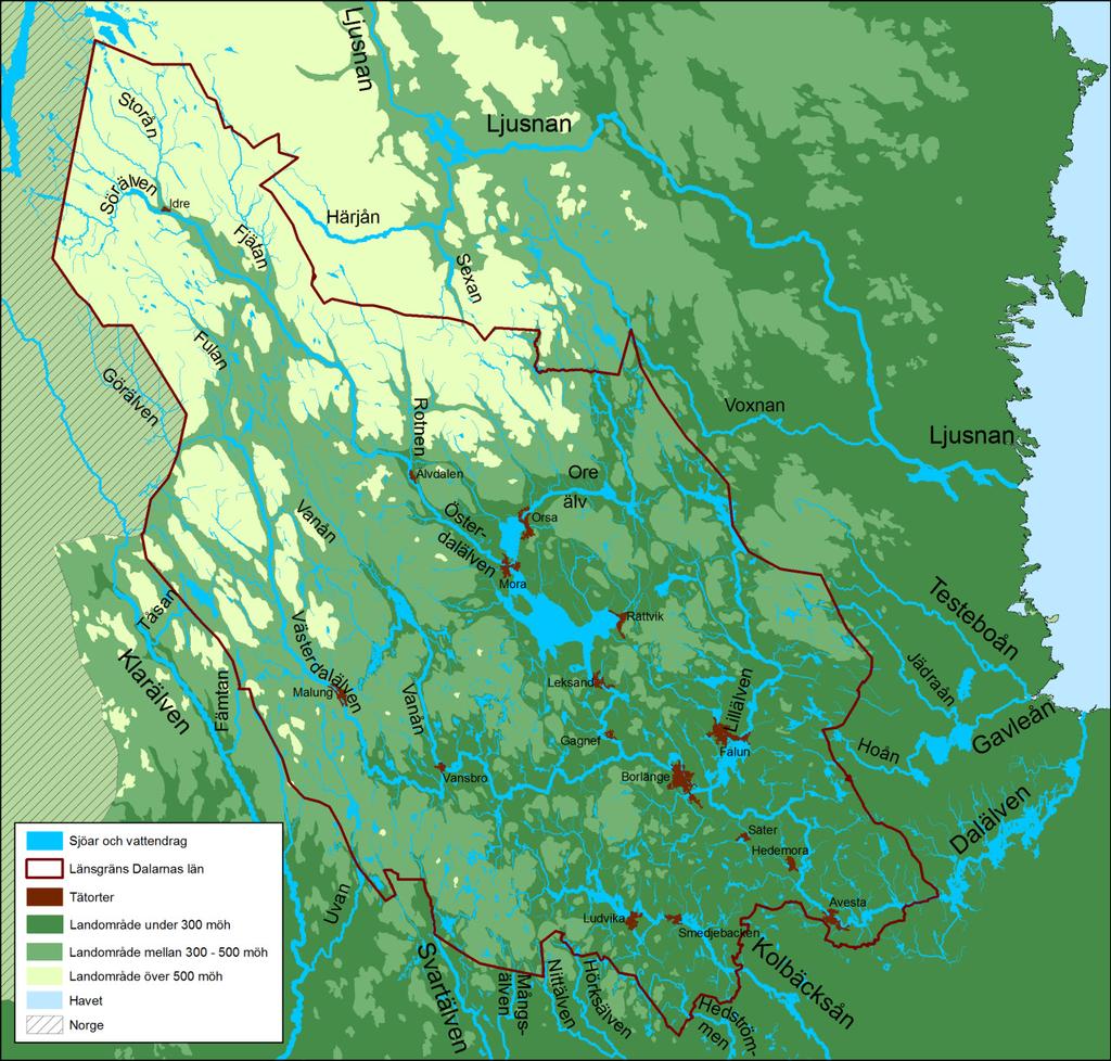 Bakgrund Genom södra Dalarnas län löper den biologiska norrlandsgränsen (Selander 1955).