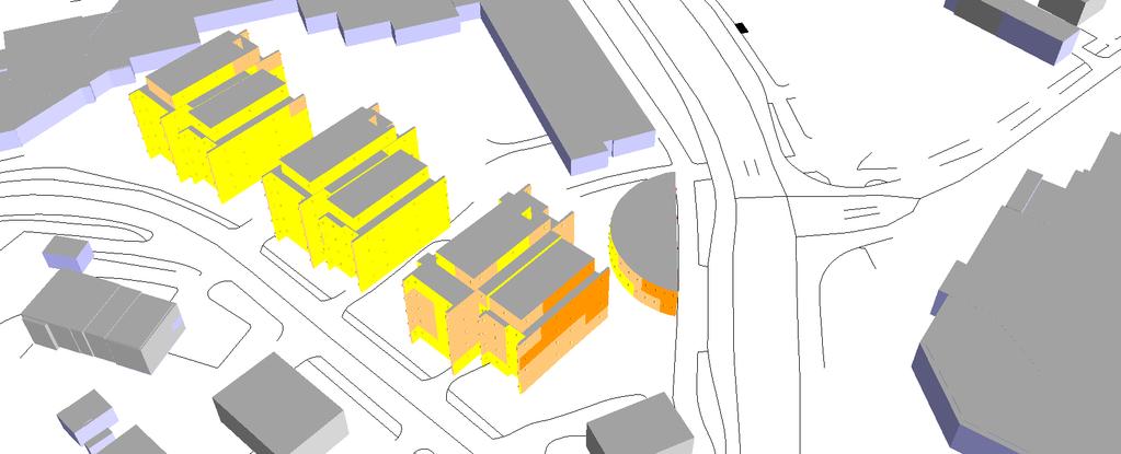 Elevation 2 < <= 2 KV Rektorsgatan, Alingsås Trafikbullerutredning Situation trafik 2035 Dygnsekvivalenta ljudnivåer vid fasader ÖVRIGT Kartan visar ljudnivåerna som frifältsvärden, dvs exklusive