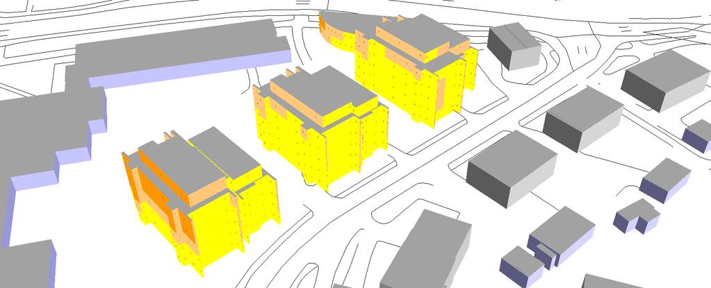 Elevation 2 < <= 2 KV Rektorsgatan, Alingsås Trafikbullerutredning Situation trafik 2035 Dygnsekvivalenta ljudnivåer vid fasader ÖVRIGT Kartan visar ljudnivåerna som frifältsvärden, dvs exklusive