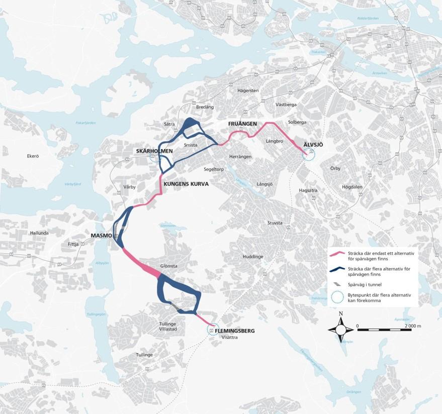 6(16) i starka bilstråk. Detta blir ännu viktigare när bebyggelsetätheten ökar i flera områden strax söder om innerstaden.