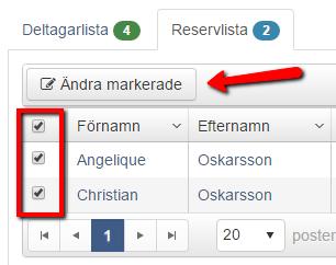 Exportera till Excel innebär att all information kommer med i Excel-filen. Exportera till Excel, välj kolumner innebär att man kan själv välja vilken information som man vill ha med i Excel-filen.