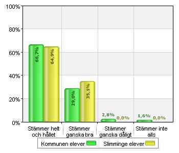 428 66,7 24 64,9 452 66,6 186 29 13 35,1 199 29,3 18 2,8 0 0 18 2,7 Stämmer inte alls 10 1,6 0 0 10 1,5 De flesta följer klassens och skolans regler.