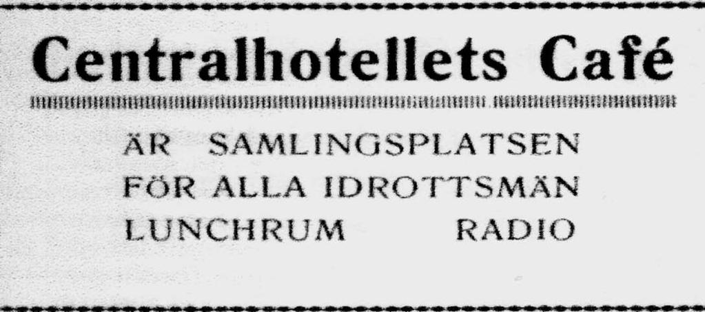 4 Kaffestugan Kungsg. 46 Tel. 607-1965 -- Gunnel Bylund Centralhotellets Café o Servering Kungsg. 55 Tel.