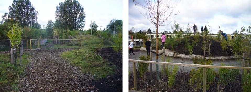 Barnens lek och perspektiv grå skolgård 2011: - Fantasilek och springlekar på kullarna - Socialt