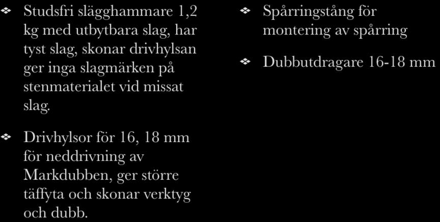 Verktygspaket Studsfri slägghammare 1,2 kg med utbytbara slag, har tyst slag,