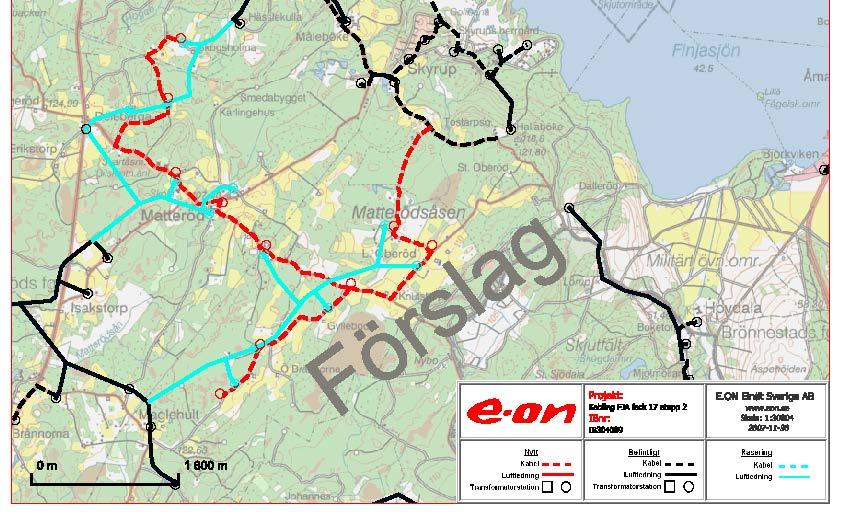 Kabel ersätter 10 & 20 kv friledning Nytt Befintligt