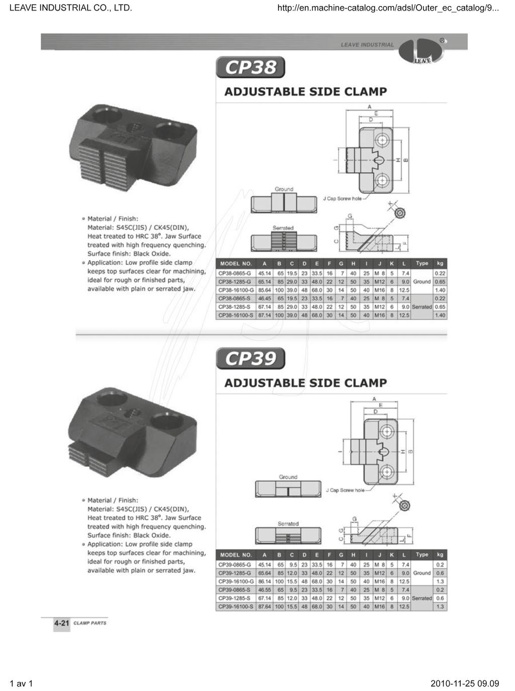 Spännjärn & Spänndon Spänndetaljer CP-30 CP-31 CP-32 CP-33 Lågt stoppblock Spänndetalj Stoppblock Spänndetalj CP-34 CP-35A CP-35B CP-36A Stopp