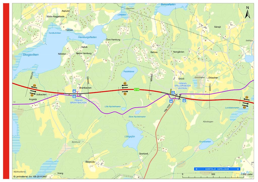 Brantbacken vägskäl: Förändrad korsningsutformning: Södra anslutningen öppnas för trafik i alla