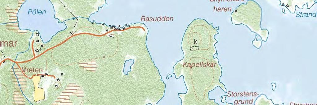 Väster därom (624187, 6750121) gäller utvidgat strandskydd