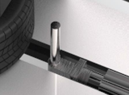 [20] Teoretisk kolvkraft för cylindrar med Ø32mm är 483N men i verkligheten halverar man kraften vilket då blir 240N. Cylindrarna ska klara av att lyfta däck som har en maximal vikt på 14 kg (140N).