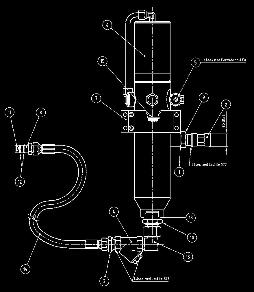 ISO-G1/4 Pumplängd: 494 mm 5 kg Ingående material: Eloxerad aluminium, stål, rostfritt stål, mässing och plast. Tätningar: Nitrilgummi rt.nr: 0102096 ir operated waste oil pump, base model.