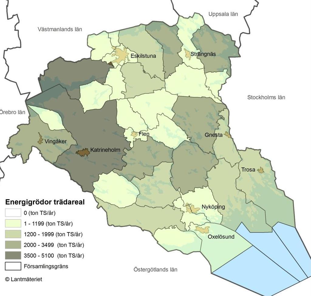 Hur stor denna areal är i Södermanland är inte känt, varför inte heller denna potential inkluderas i denna studie.