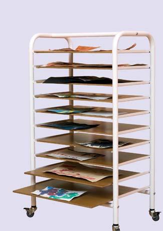 Mobile drying rack on wheels with 25 drying shelves.