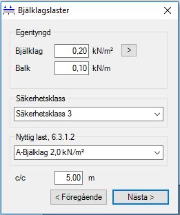 caeec310 Balk stål Sidan 12(33) 3.2.3.2 Bjälklagslaster I denna ruta kan du mata in värden för Bjälklagslaster, se Figur 7.