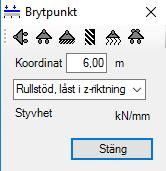 caeec310 Balk stål Sidan 19(33) 3.3.5 Brytpunkter(Randvillkor) För att ändra Brytpunkter behöver du bara flytta musmarkören över stöden och högerklicka, se Figur 14.