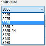 UNP, UPE, USP eller VKR profiler). Stålkvalité Väljs enligt Ec3-1-1 Tabell 3.