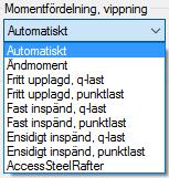 följande lista: 1. Ändmoment 2. Fritt upplagd, q-last 3. Fritt upplagd, punktlast 4.