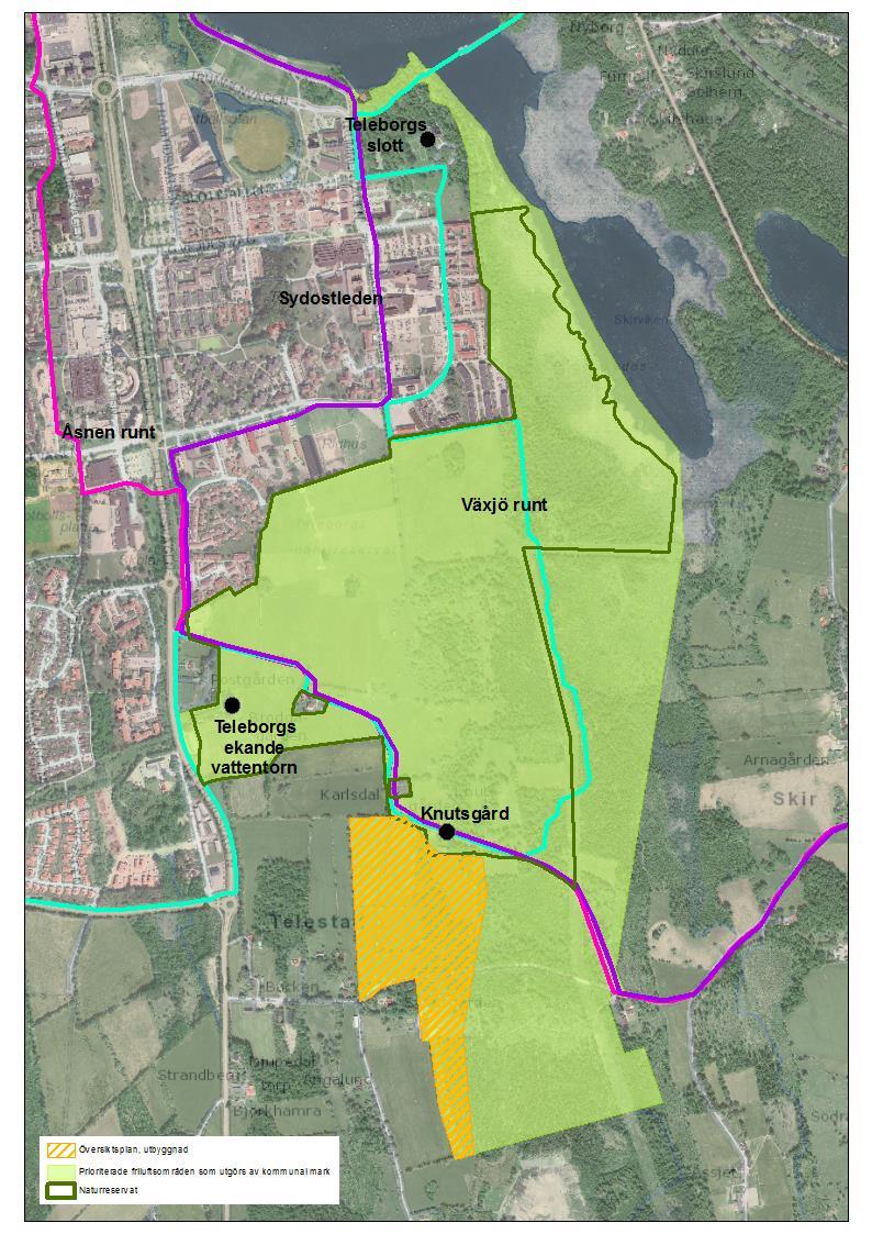 Naturreservatet Teleborg med omgivningar Detta är Teleborgs enda skyddade natur- och kulturmiljö som visar stadsdelens historiska landskap.