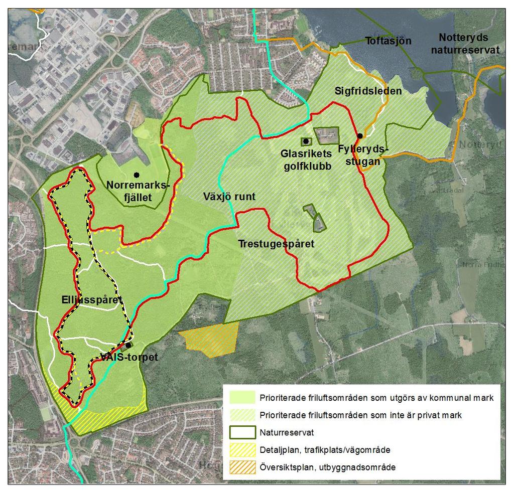Fylleryd Naturreservatet och skogsområdet Fylleryd är stadens primära och mest iordningställda friluftsområde med en tydlig inriktning mot motion och upplevelsevärdet friluftsliv och aktivitet.