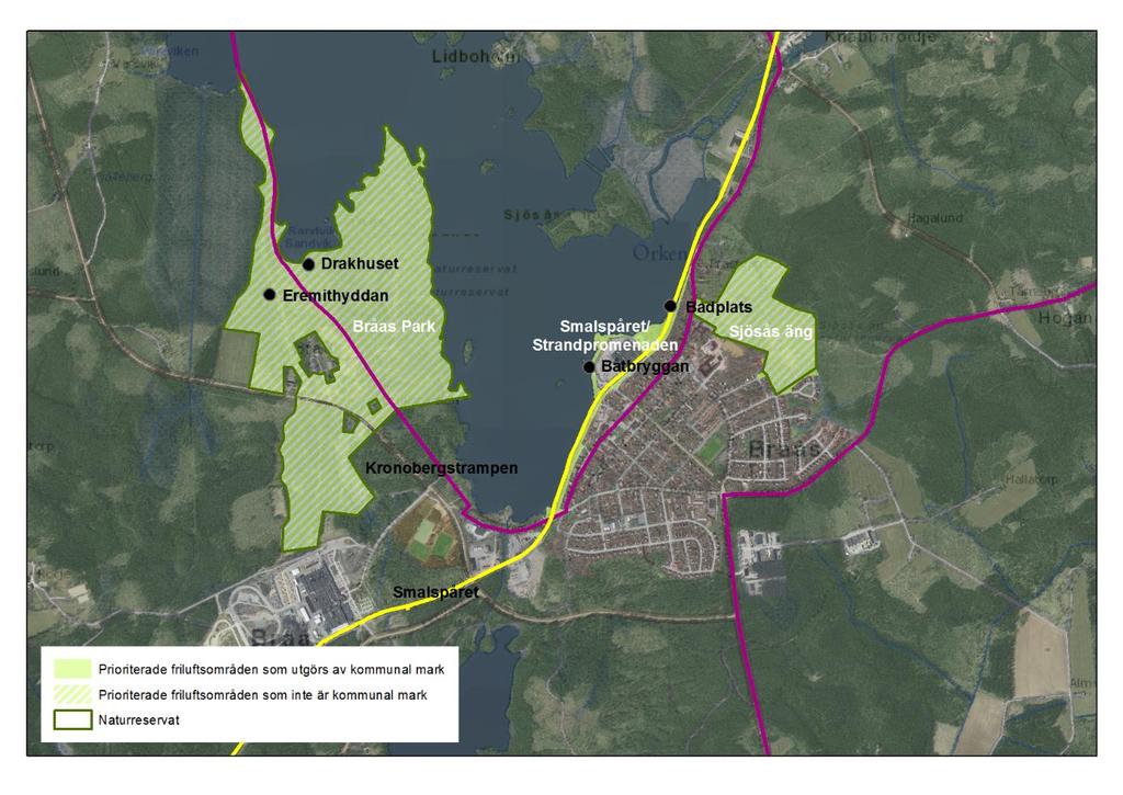 Braås Braås är beläget på en sluttning mot sjön Örken. Den vackra naturen runt sjön med naturreservaten Braås park och Sjösås äng är en stor tillgång för rekreation och friluftsliv.
