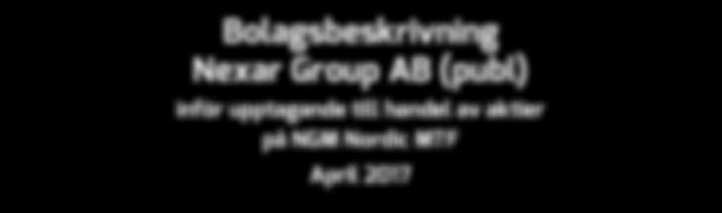 April 2017 THE FIRST GLOBAL