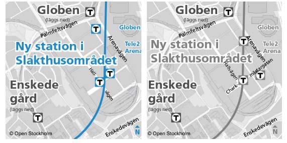 2016-07-04 Gullmarsplan Mindre justeringar i den norra uppgången Ny station i Slakthusområdet Norra