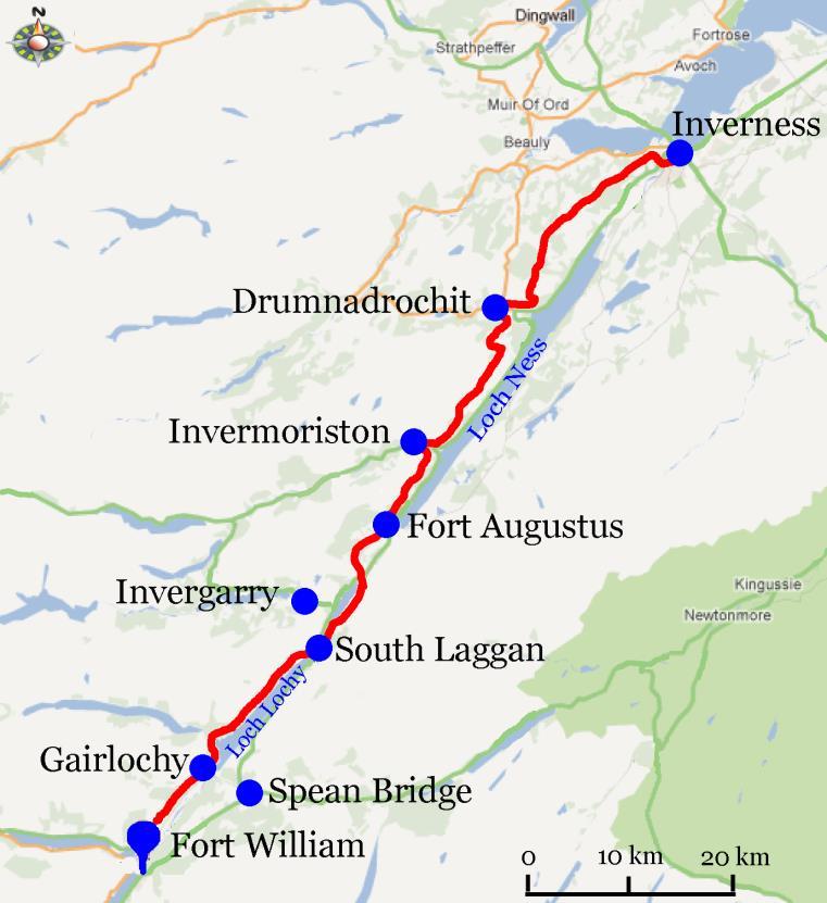 Great Glen Way, Fort William Inverness, 8 natter 5 Great Glen Way Great Glen Way invigdes 2002 och följer den välkända dalen Great Glen.