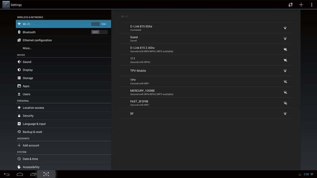 2. Inställning av monitorn 2.4-5 Android-systeminställningar Klicka på ikonen Settings mitt på Androids Home Screen (startsida).
