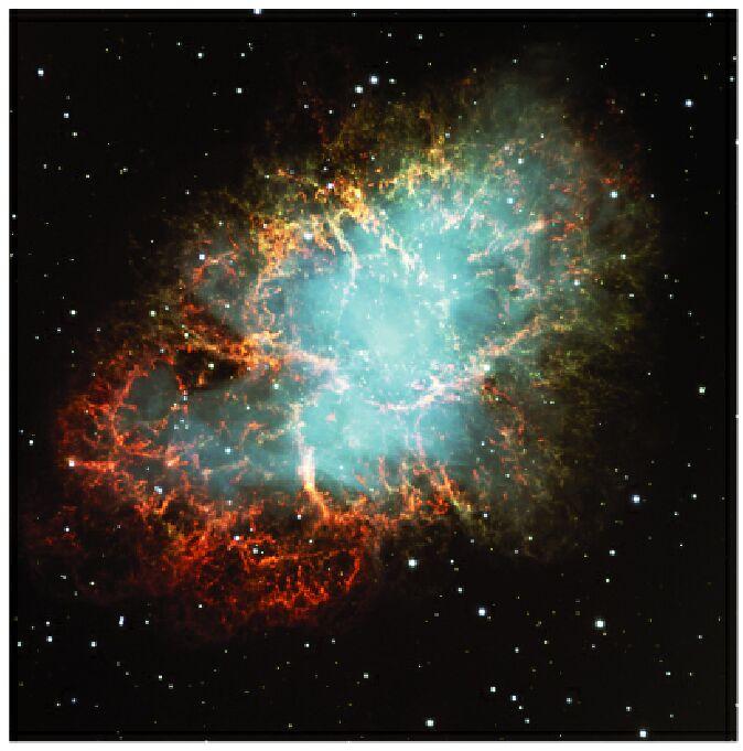 The interval between pulses is precisely 1.337301 second. Pulsar at the center of Crab Nebula.