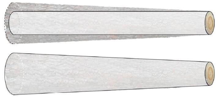 1.3 Måttslag för stockvolym Stocks volym bestäms under bark. Volymen bestäms som brutto- eller nettovolym. Med nettovolym avses volym efter eventuella diameter- och/eller längdavdrag.