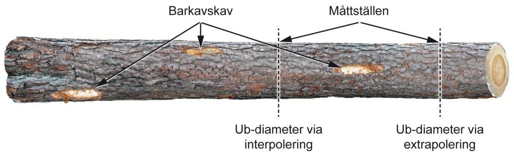 1 Diametermätning under bark med hjälp av trakeidmetoden Vissa 3D-mätramar baseras på lasertriangulering vilket innebär att en kamera, monterad i vinkel mot kerattbanan, läser av var en laserlinje