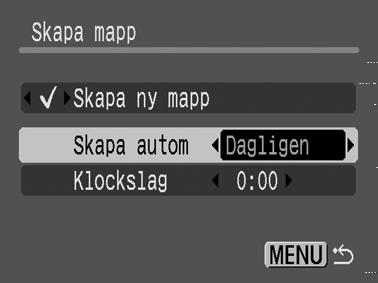 sedan knappen eller för att välja [Av], [Dagligen], [Måndag till Söndag] eller [Månad].