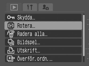 Inställningar kan göras med hjälp av funktionskontrollen. Du kan även göra inställningar i läget indexvisning. Du kan inte rotera videoscener.